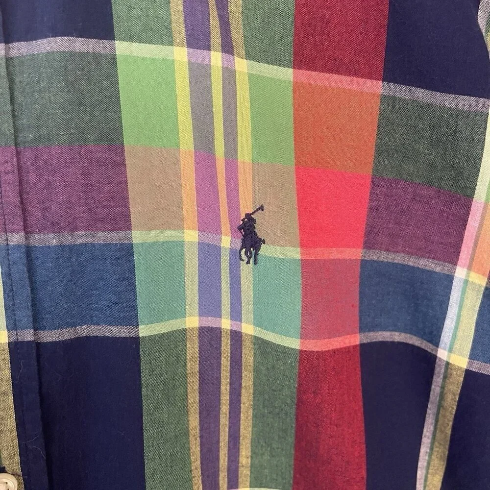 Ralph Lauren Boys Button Down Youth Size XL Plaid Preppy Classic Academia Casual